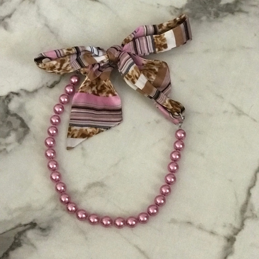 Pink Faux Pearl Necklace